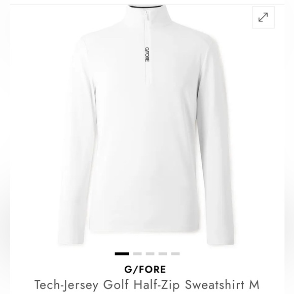 G/FORE  Tech-Jersey Golf Half-Zip Sweatshirt White Size M - Picture 3 of 10